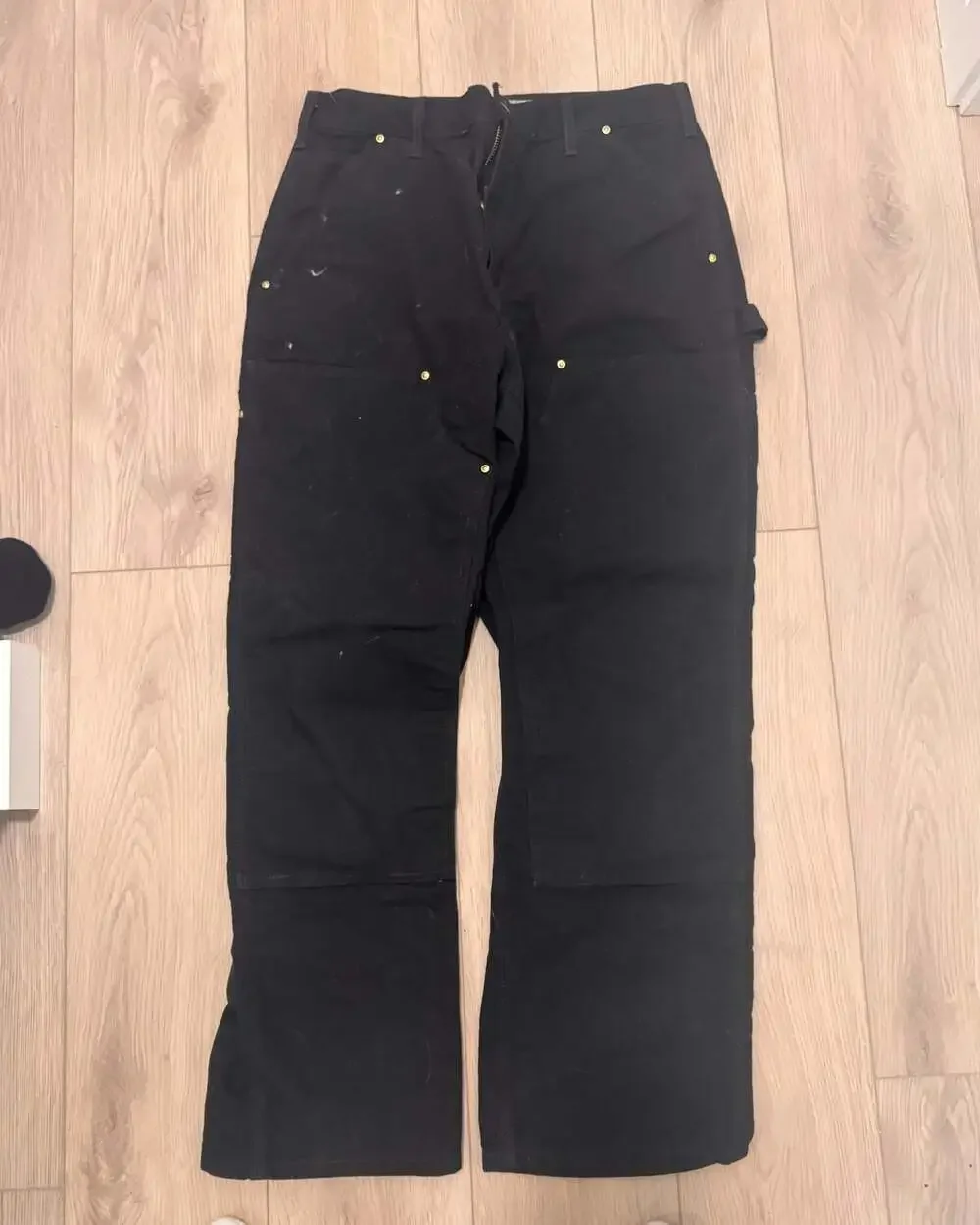 Carhartt Loose Fit B01 Firm Duck Double-Front Utility Work Pant Black - Picture 1 of 7